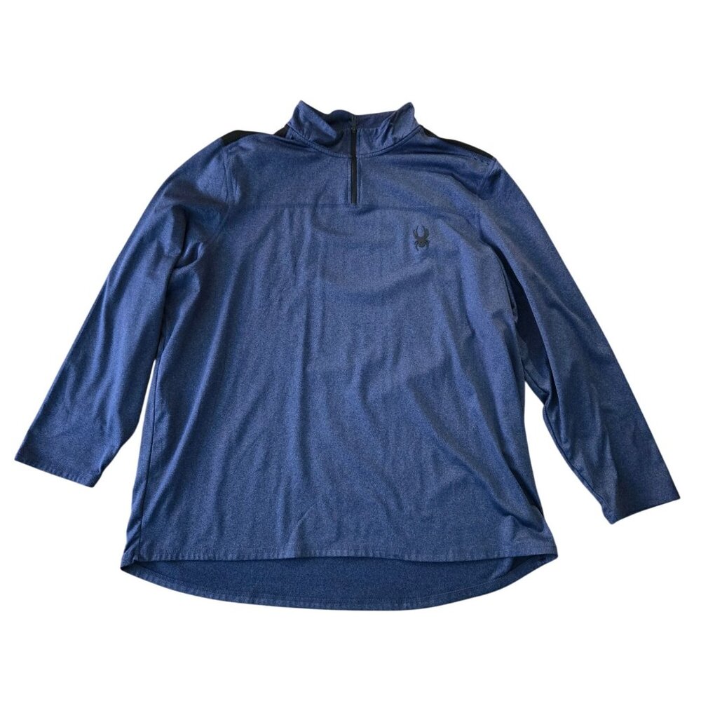 SPYDER Active 1/4 Zip Pullover Blue Heather Men's XXL